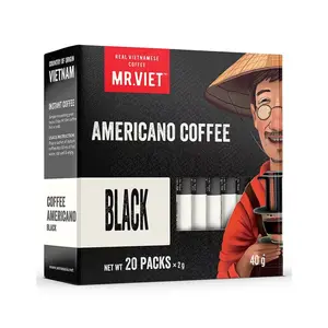 Cà Phê Hòa Tan Đen, Americano Coffee, Black, 20 Gói, 1.4 oz (40g) - MR. VIET